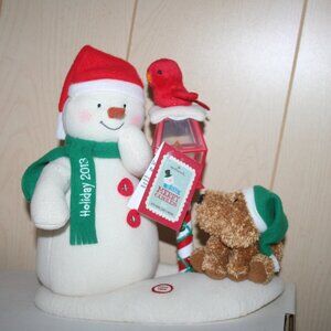 Hallmark Merry Carolers Trio Jingle Pals Snowman Dog Bird Plush 2013 NWT
